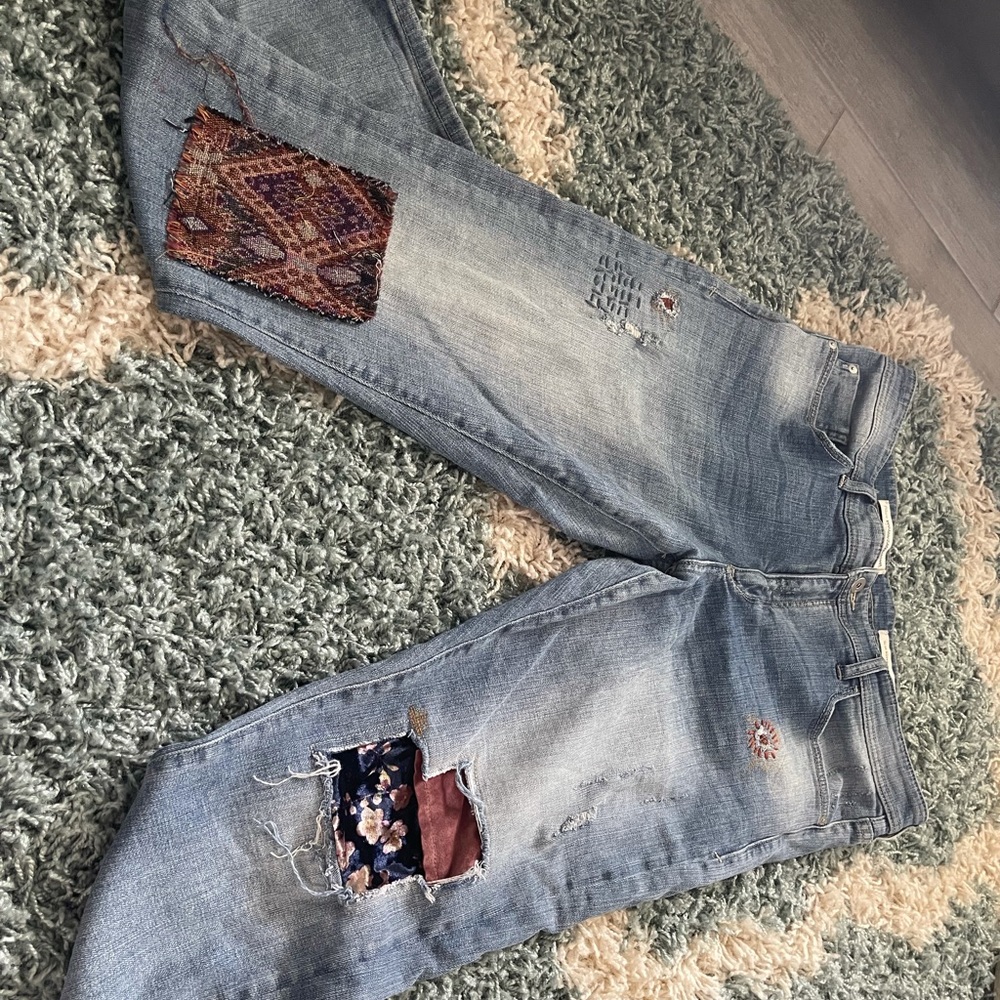 Size 14/32 Anthropologie patchwork jeans